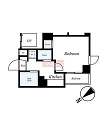 スカイコート目白台 1Kの間取図画像