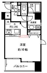 シーダム目黒 ワンルームの間取図画像