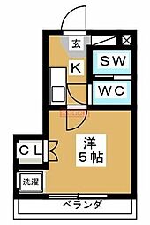 ウエストヒル ワンルームの間取図画像