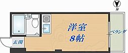 ピースハイツ ワンルームの間取図画像