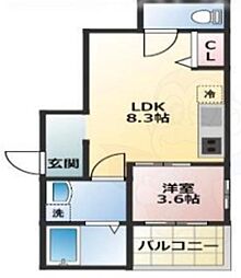 近鉄大阪線 弥刀駅 徒歩7分の賃貸アパート 3階1LDKの間取り