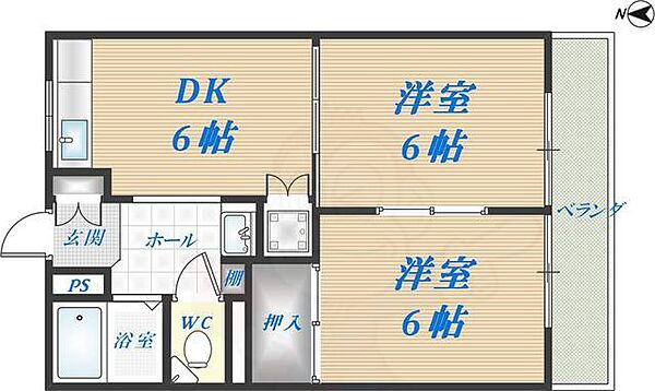 大阪府東大阪市菱屋西３丁目(賃貸マンション2DK・1階・37.44㎡)の写真 その2