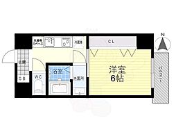 CLASS HILLS 新深江 2階1Kの間取り
