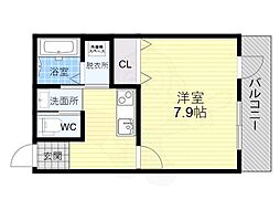 近鉄大阪線 長瀬駅 徒歩4分の賃貸アパート 1階1Kの間取り