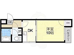 新深江ツリガミビルパート2 1DKの間取図画像