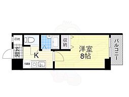 グラン・ドゥ・ルイ 7階1Kの間取り