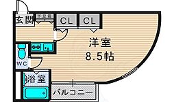 大宝小阪駅前ヴィラ・デステ 1Kの間取図画像