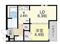 ベルドミール 久宝園 八番館 1階/-