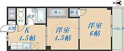 サンコート小澤 2DKの間取図画像
