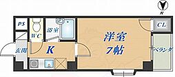 ピッコロオベスト 1Kの間取図画像