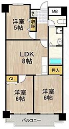 友井グレイス 3DKの間取図画像