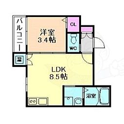 FaseciaNobilta 1LDKの間取図画像