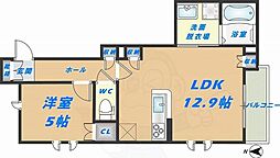 ヴィレッタ 1LDKの間取図画像