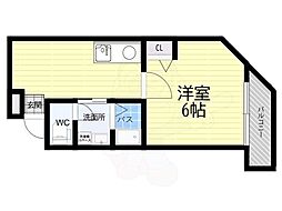 クイーンライフ新今里 1Kの間取図画像