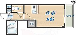 ハイグレース長田 ワンルームの間取図画像