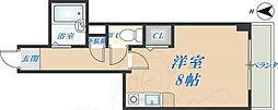 ハイグレース長田 ワンルームの間取図画像