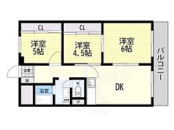 二條ビル 3LDKの間取図画像