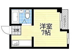 メゾン松村 ワンルームの間取図画像