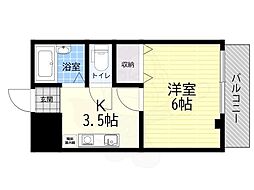 マンションロゼ 1Kの間取図画像