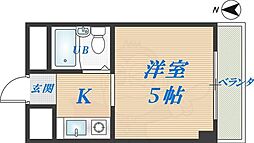 メゾン神江 ワンルームの間取図画像