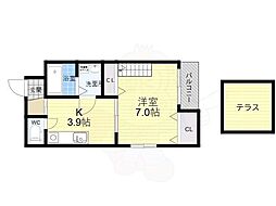 シャルマンペイサージュ 1DKの間取図画像