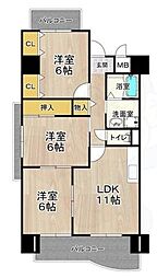 エヌズ 3LDKの間取図画像