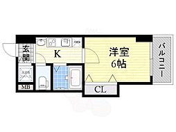 CITYSPIRE布施 1Kの間取図画像
