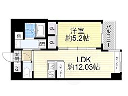 プレジオ長田 1LDKの間取図画像