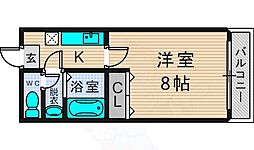 ドエル弥刀 1Kの間取図画像