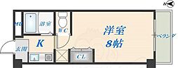 ベルハイム小阪 1Kの間取図画像