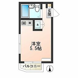 方南フラッツ 3階ワンルームの間取り