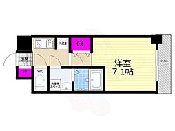 S-RESIDENCE大阪九条North 10階1Kの間取り