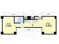 グランドメゾン西心斎橋 1LDKの間取図画像