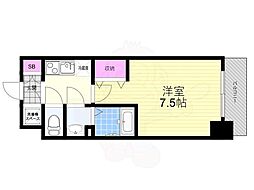 ワールドアイ京町堀 10階1Kの間取り