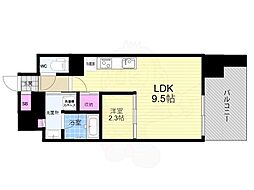 J.GRAN　Court京町堀 12階1LDKの間取り