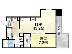 BRAVI南堀江 1LDKの間取図画像