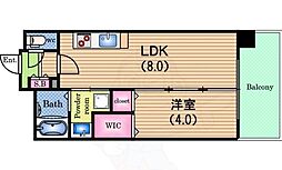 アーバネクス北堀江2 1LDKの間取図画像