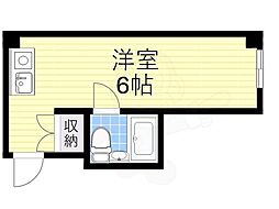 堀江グリーンハイツ ワンルームの間取図画像
