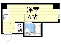 堀江グリーンハイツ ワンルームの間取図画像