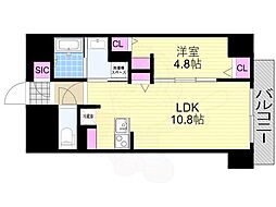 アーバネックス京町堀 1LDKの間取図画像
