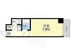 TATディナスティ西本町 1Kの間取図画像