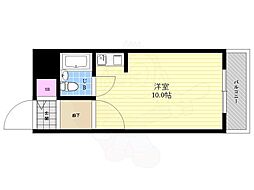 スタジオ64 ワンルームの間取図画像