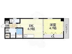 ビエラ江戸堀 1DKの間取図画像