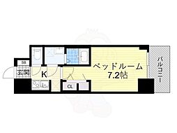 S-RESIDENCE阿波座bouncy 1Kの間取図画像