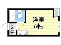 プレステージ北堀江 ワンルームの間取図画像