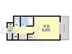 リーガル西長堀 1Kの間取図画像