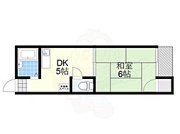 グランドールテンシン 1DKの間取図画像