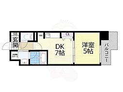 BRAVI南堀江 1DKの間取図画像