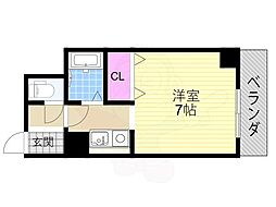 ビスト江戸堀 1Kの間取図画像