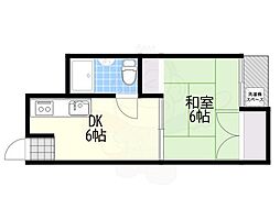 天六カナエビル2号館 1DKの間取図画像